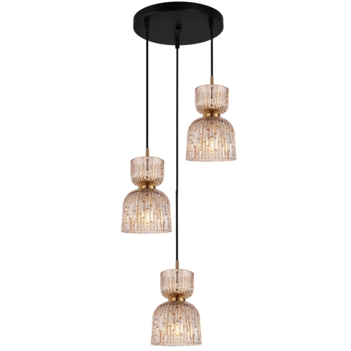 Przejdź do produktu Lampa sufitowa wisząca BALME 3-punktowa bursztynowa