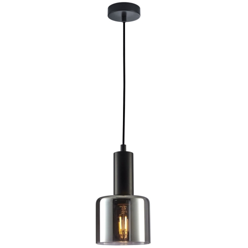 Przejdź do produktu Lampa sufitowa wisząca SANTIA czarna dymiony klosz