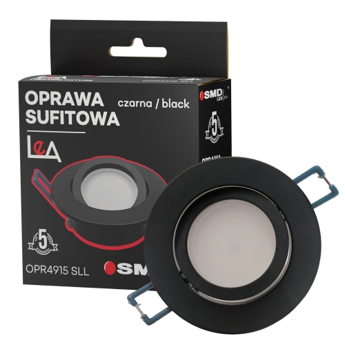 Przejdź do produktu Lampa sufitowa podtynkowa LEA czarna okrągła