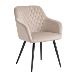 Krzesło tapicerowane pikowane MILTON 2 velvet beżowe G-09