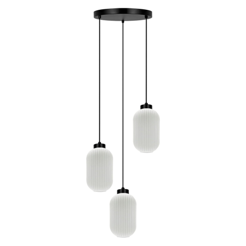 Przejdź do produktu Lampa wisząca K-735 VILAR 3 białe ryflowane klosze