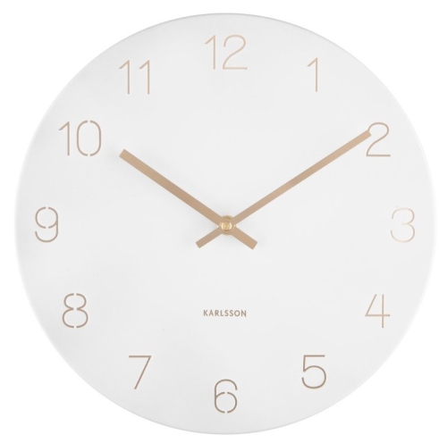 Przejdź do produktu Zegar ścienny CHARM ENGRAVED NUMBERS biały