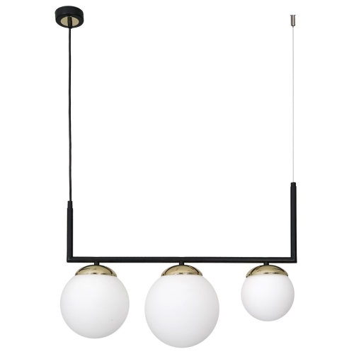 Przejdź do produktu Lampa sufitowa wisząca SPARTA 3 czarna, złota
