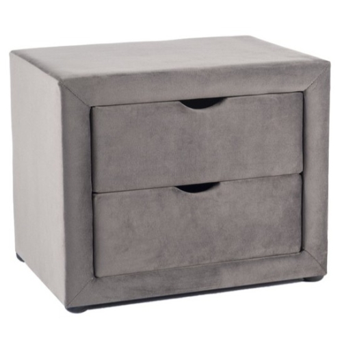 Przejdź do produktu Szafka nocna 2 szuflady ET-002 velvet szary