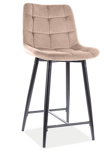 Przejdź do produktu Półhoker, krzesło barowe Chic H-2 velvet beż