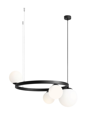 Przejdź do produktu Lampa sufitowa, wisząca GARDA 4 RING czarna