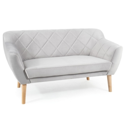 Przejdź do produktu Sofa tapicerowana KARO 2 velvet jasny szary