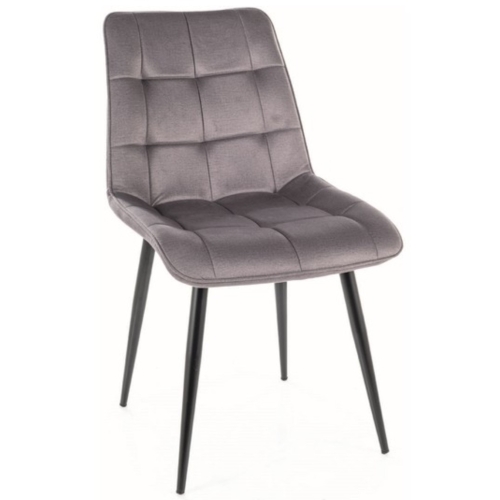 Przejdź do produktu Krzesło tapicerowane CHIC velvet szare