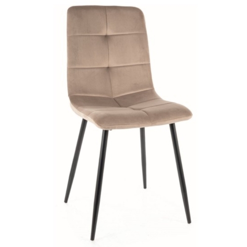 Przejdź do produktu Krzesło tapicerowane welurowe IVO beżowe