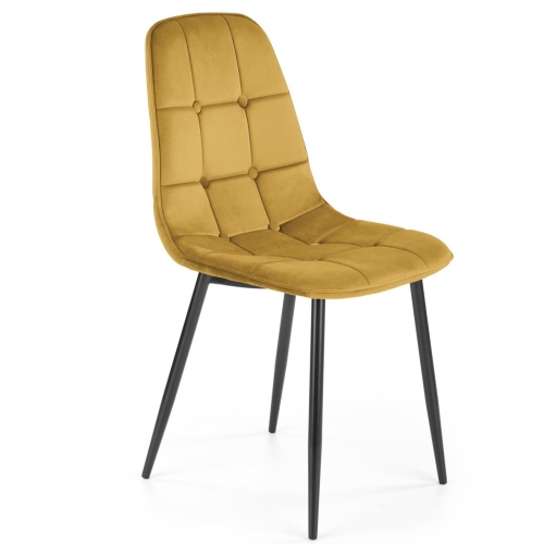 Przejdź do produktu Krzesło tapicerowane K417 velvet musztardowy
