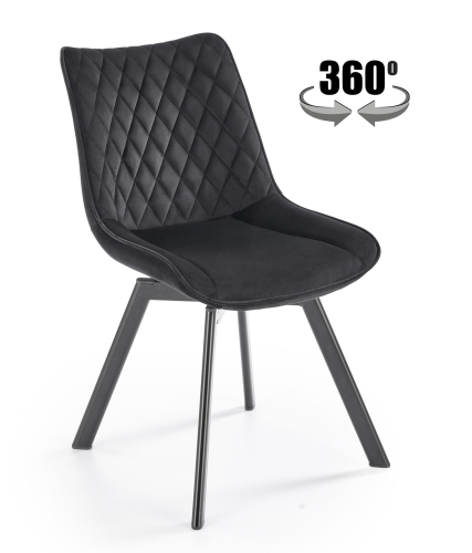 Przejdź do produktu Krzesło tapicerowane obrotowe K520 velvet czarny