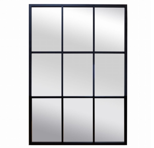 Przejdź do produktu Lustro wiszące INDUSTRIALNE II w czarnej ramie ze szprosami 70x100