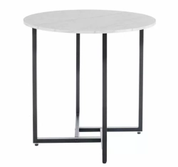 Stół okrągły ALTO II 80 cm biały efekt marmuru