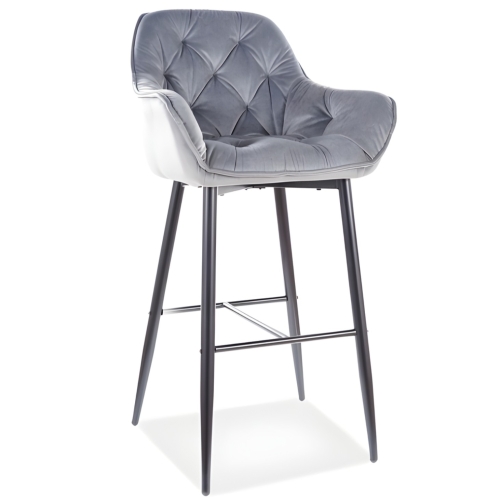 Przejdź do produktu Hoker, krzesło barowe CHERRY H-1 velvet szary