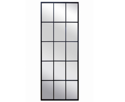 Przejdź do produktu Lustro wiszące INDUSTRIALNE II w czarnej ramie ze szprosami 160x60