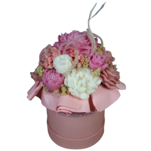 Przejdź do produktu FLOWER BOX różowy dekoracyjny z wosku, dekoracja zapachowa