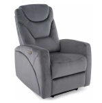 Fotel rozkładany velvet szary tap.14 KRONOS