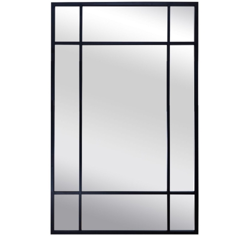 Przejdź do produktu Lustro wiszące INDUSTRIALNE I w czarnej ramie ze szprosami 70x100
