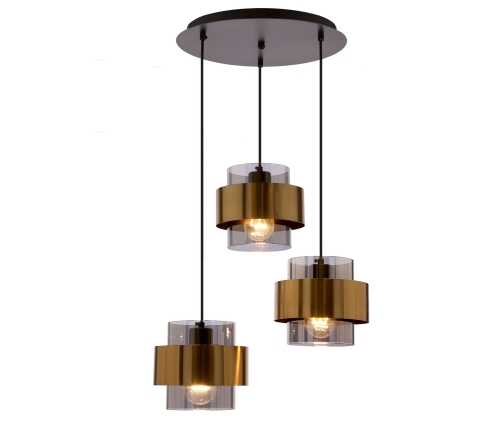 Przejdź do produktu Spiega 3 lampa wisząca talerz czarny, klosze dymione