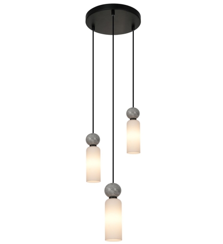 Przejdź do produktu Lampa sufitowa, wisząca SANTOS 3 opalowa, biała