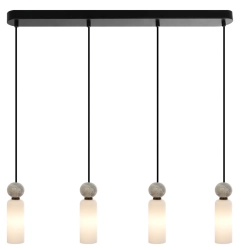 Lampa sufitowa, wisząca SANTOS 4 biała, opalowa