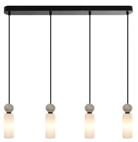 Przejdź do produktu Lampa sufitowa, wisząca SANTOS 4 biała, opalowa
