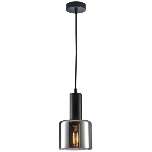 Przejdź do produktu Lampa sufitowa wisząca SANTIA czarna dymiony klosz