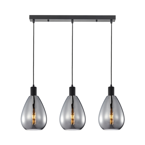 Przejdź do produktu Lampa wisząca na listwie ZULO 3 dymione klosze