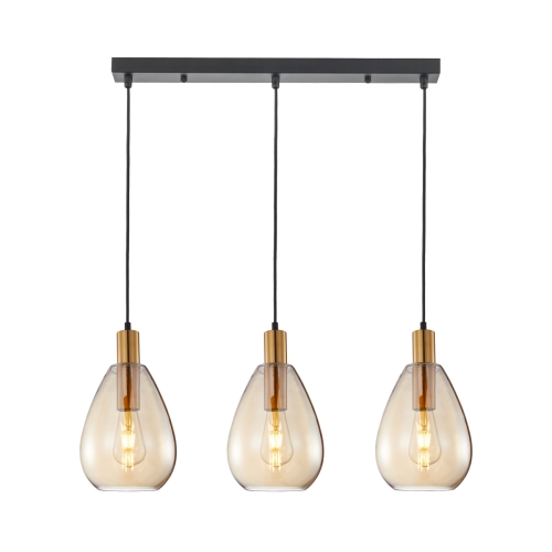 Przejdź do produktu Lampa wisząca na listwie ZULO 3 bursztynowa