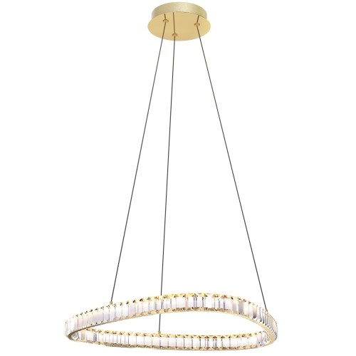 Przejdź do produktu Lampa sufitowa wisząca LED ATHESA kryształowa złota