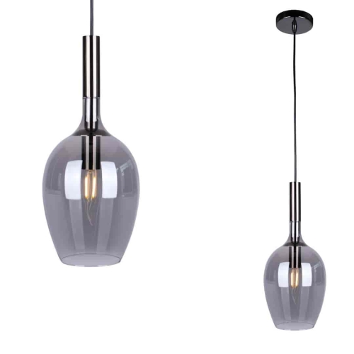 Przejdź do produktu Lampa wisząca LUGANO szara dymione szkło
