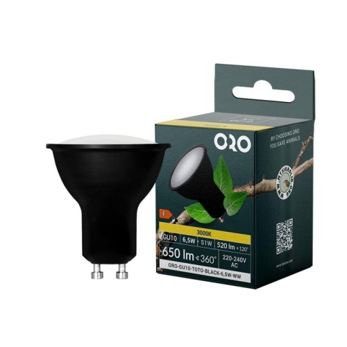 Przejdź do produktu Żarówka LED 6.5W GU10 3000K czarna