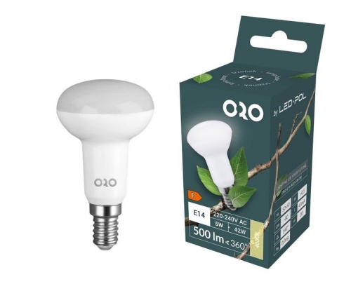 Przejdź do produktu Żarówka LED E14 5W 500lm 4000K barwa neutralna do lampek biurkowych