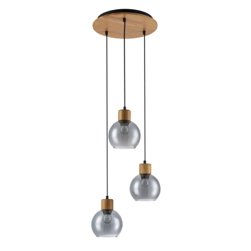 Przejdź do produktu Lampa wisząca VELMA 3 dymiony klosz