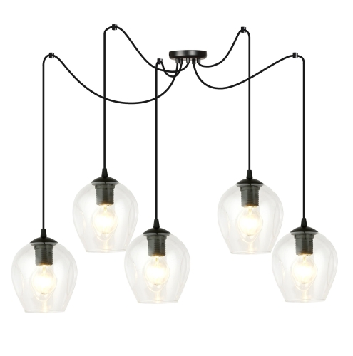 Przejdź do produktu Lampa sufitowa wisząca LEVEL 5 czarna, transparentna