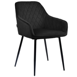 Krzesło tapicerowane pikowane RELLO velvet czarny G-77