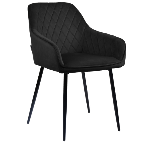 Przejdź do produktu Krzesło tapicerowane pikowane RELLO velvet czarny G-77
