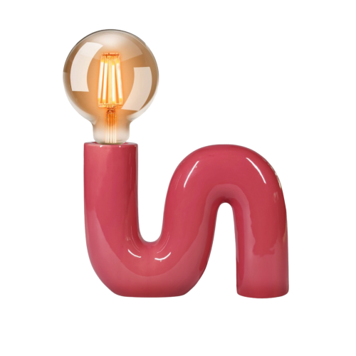 Przejdź do produktu POP SERPENT Lampa biurkowa ceramiczna czerwień malinowa