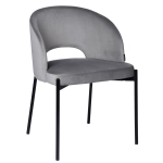 Krzesło tapicerowane kubełkowe SIENA velvet szare 910-03