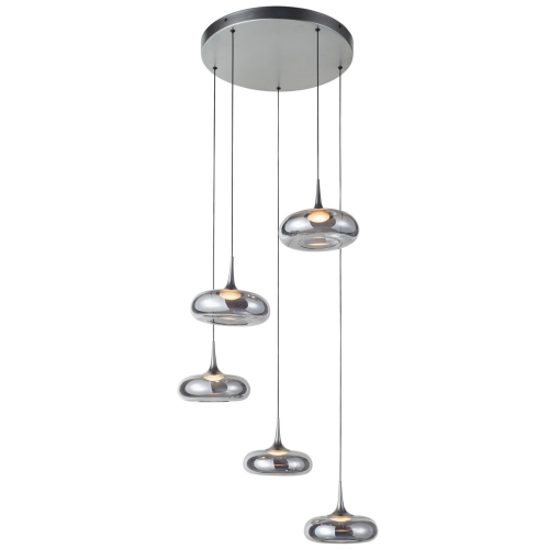 Przejdź do produktu Lampa sufitowa wisząca TENELE 5A LED srebrna