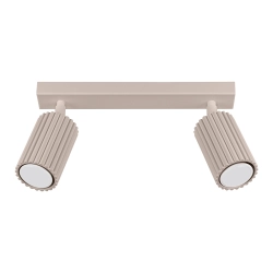 Lampa sufitowa listwa z regulowanymi reflektorami taupe ryflowana KARBON 2