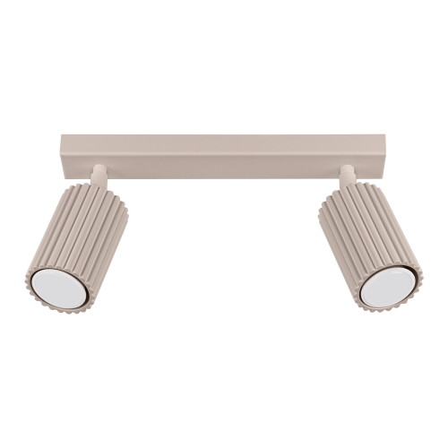 Przejdź do produktu Lampa sufitowa listwa z regulowanymi reflektorami taupe ryflowana KARBON 2