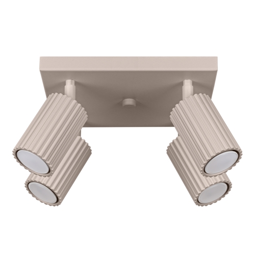 Przejdź do produktu Lampa sufitowa kwadratowa z reflektorami KARBON 4 taupe