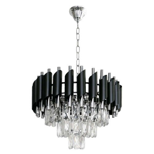 Przejdź do produktu Lampa sufitowa, wisząca CRISTAL 5xE14 czarna, chrom