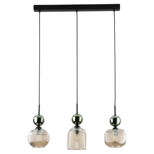 Przejdź do produktu Lampa wisząca na listwie SOPHIA 3 COGNAC zielona