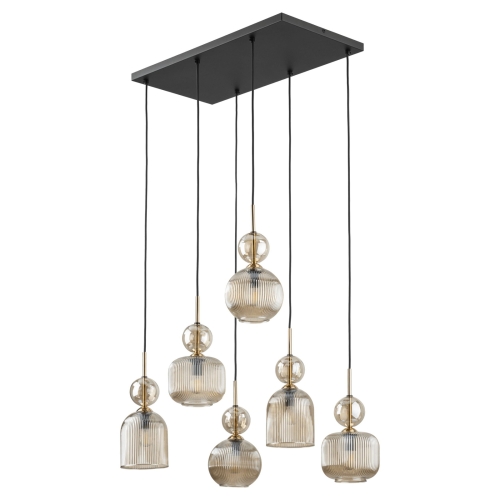 Przejdź do produktu Lampa sufitowa, wisząca SOPHIA 6 COGNAC beżowa