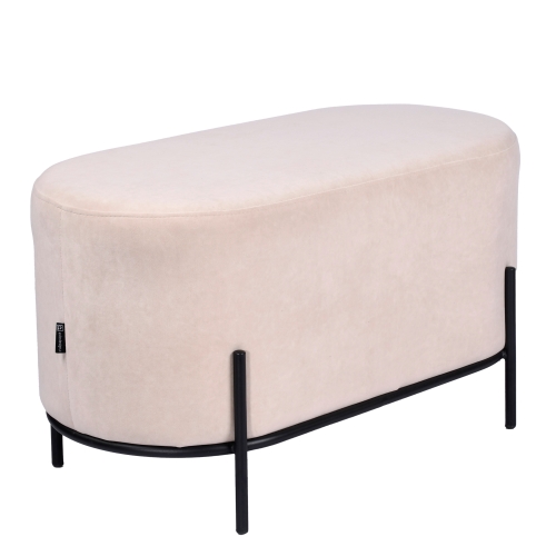 Przejdź do produktu Pufa tapicerowana velvet SENA beżowa M-26