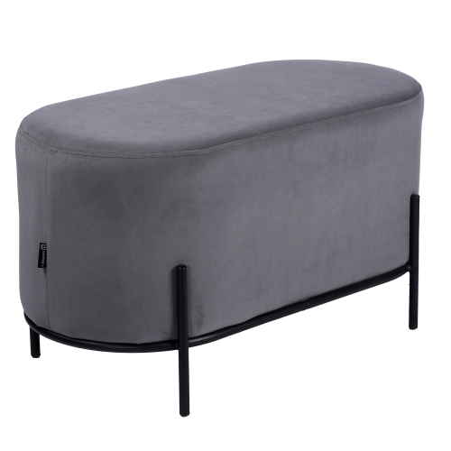 Przejdź do produktu Pufa tapicerowana velvet SENA szara M-14