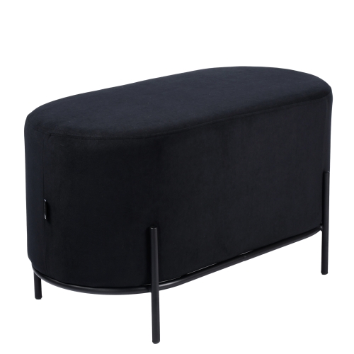 Przejdź do produktu Pufa tapicerowana velvet SENA czarna M-19