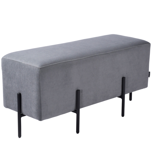 Przejdź do produktu Pufa tapicerowana DIVA velvet szara M-14